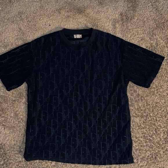 Authentic Navy Blue Dior Printed T Shirt - Picture 1 of 6
